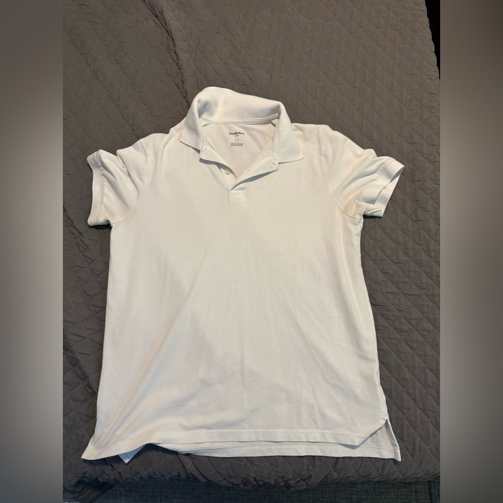 Mens White Polo Shirt size L